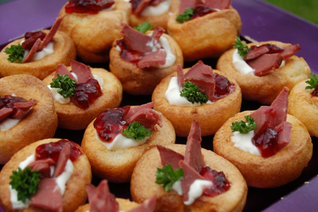 yorkshire canape with beef or venison